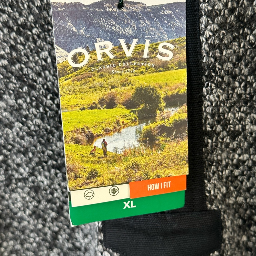 Orvis Men's Black and White 1/4 Zip-Up Sweater, Size XL. NWT - Picture 7 of 9